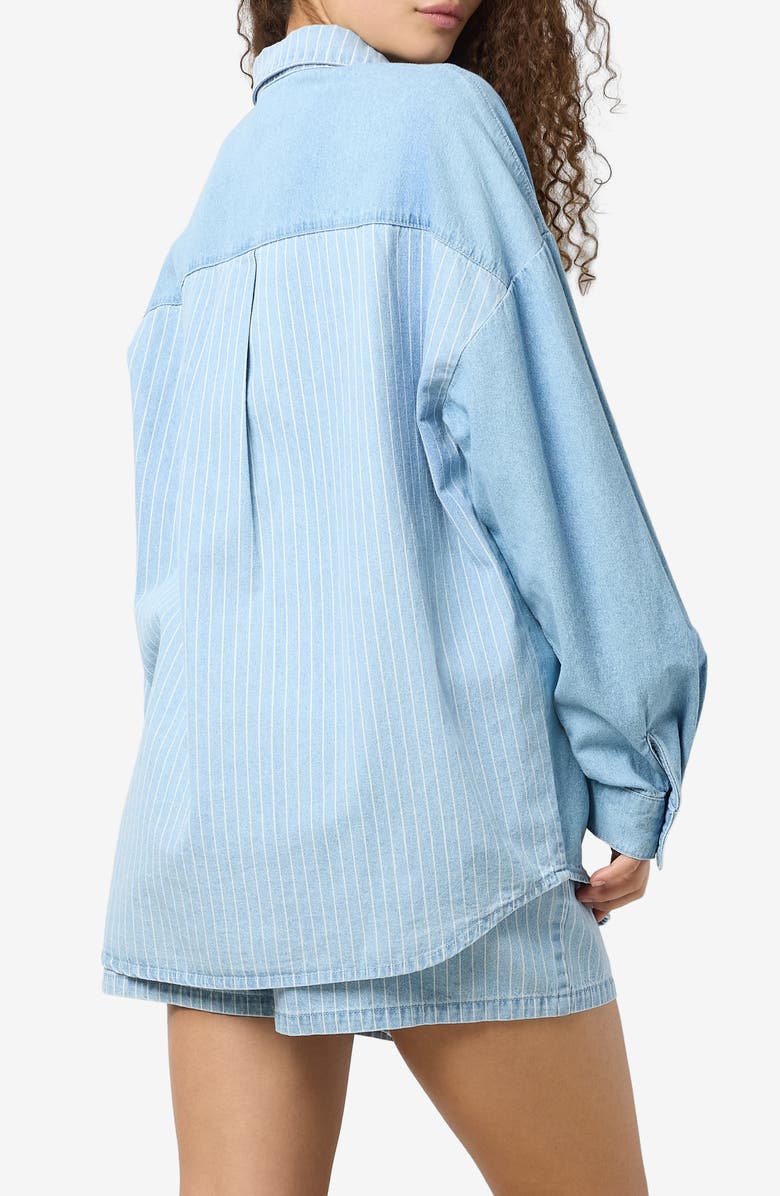 Noisy may Katri Oversize Denim Shirt, Alternate, color, Light Blue Denim