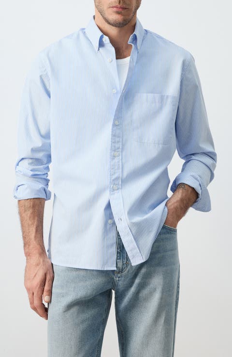 Regular Fit Stripe Button-Up Shirt