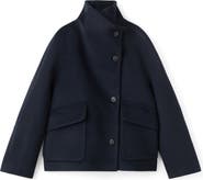 MANGO Funnel Neck Wool Coat