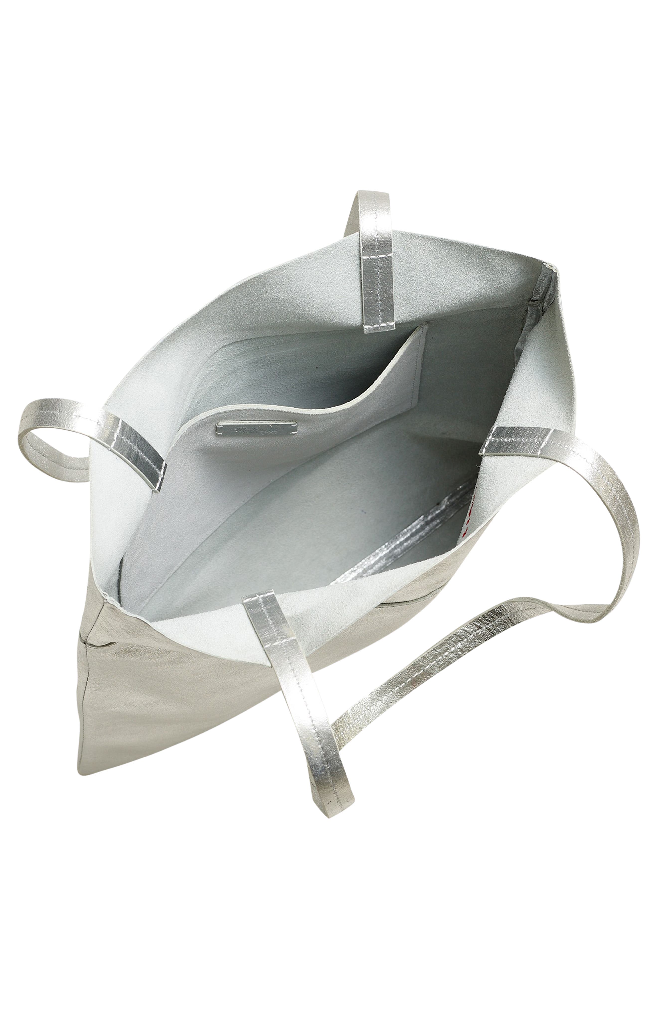 Madewell The Magazine Metallic Leather Tote Bag, Alternate, color, 