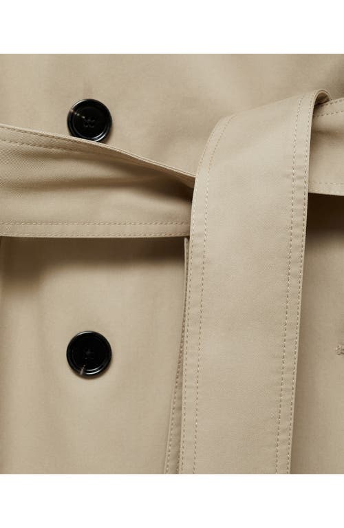 Mango Oversize Tie Waist Double Breasted Trench Coat In Khaki