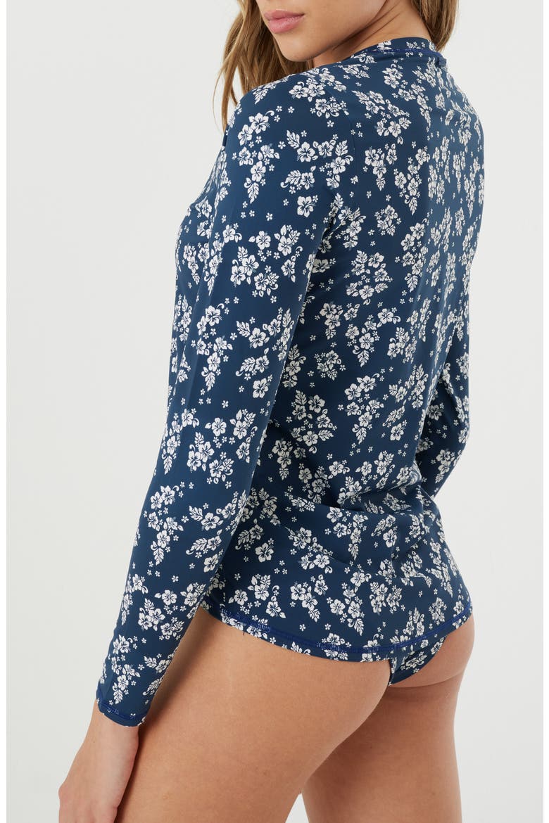 Hibiscus Haven Sea Skippin" Cover-Up Rashguard, Alternate, color, MOOD INDIGO