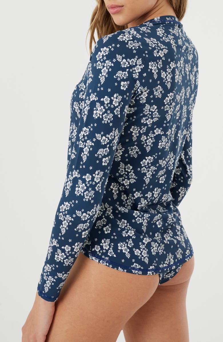 Roxy Hibiscus Haven Sea Skippin" Cover-Up Rashguard, Alternate, color, Mood Indigo