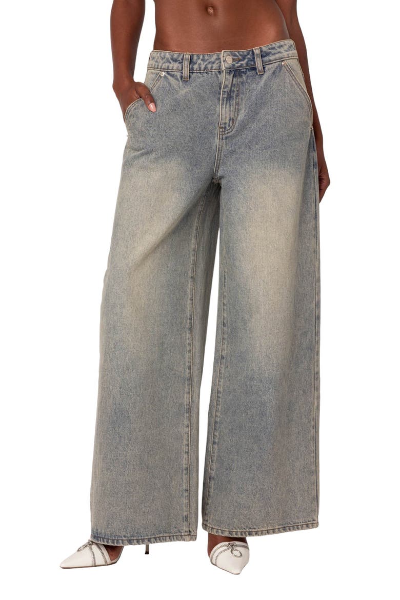 Baggy Wide Leg Jeans, Main, color, GRAY