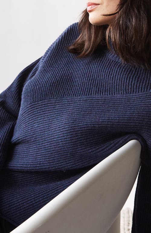Oyun The Angled Rib Helm Sweater In Blue