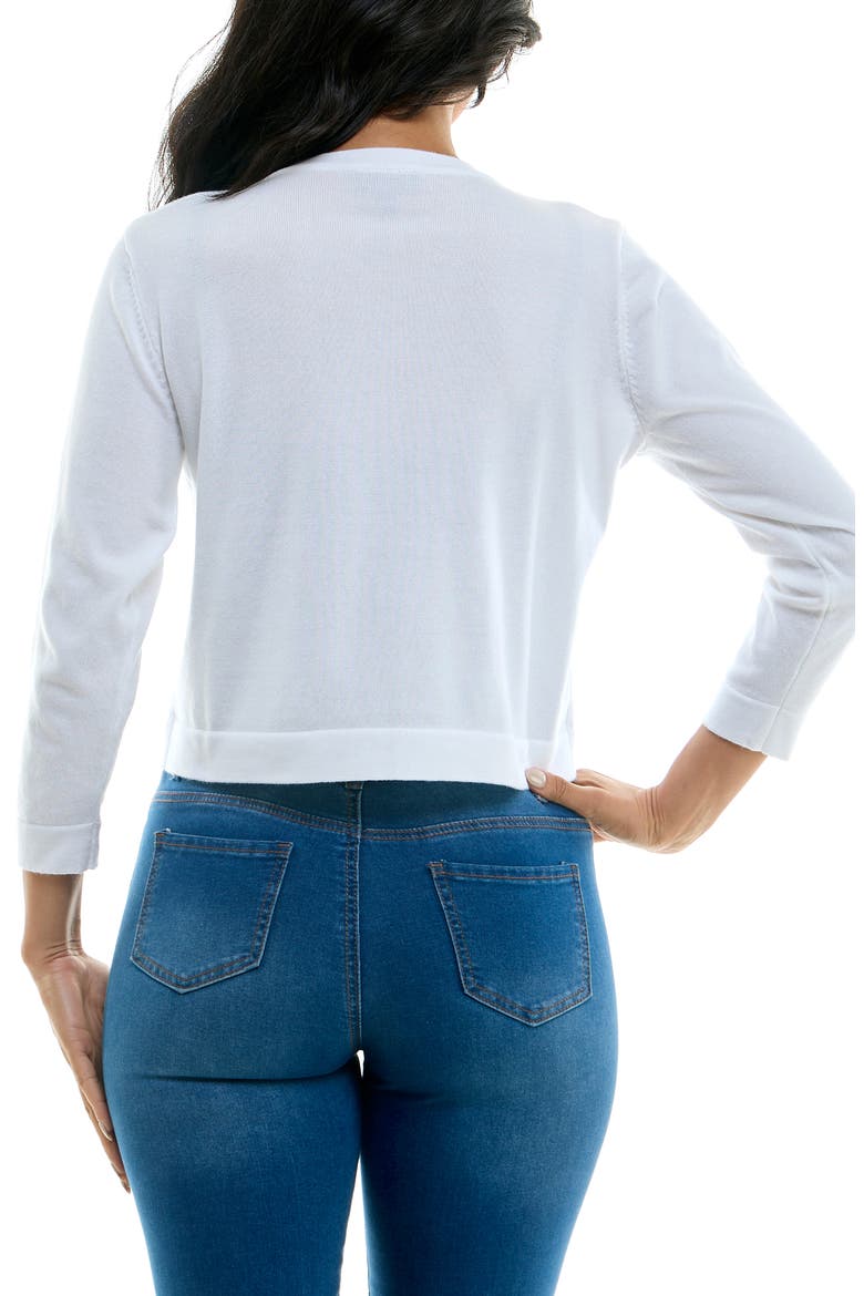 Faux Pearl Knit Sweater Bolero, Alternate, color, WHITE