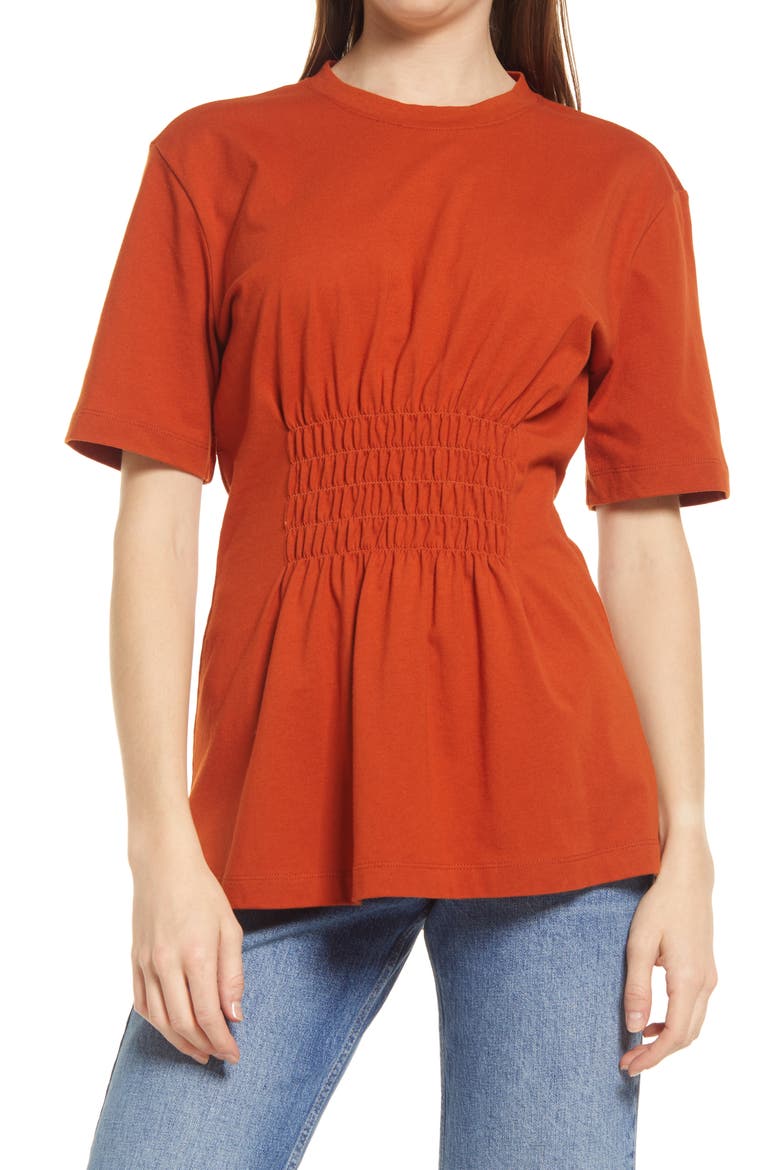 Waist Detail Top, Main, color, RUST POTTERY