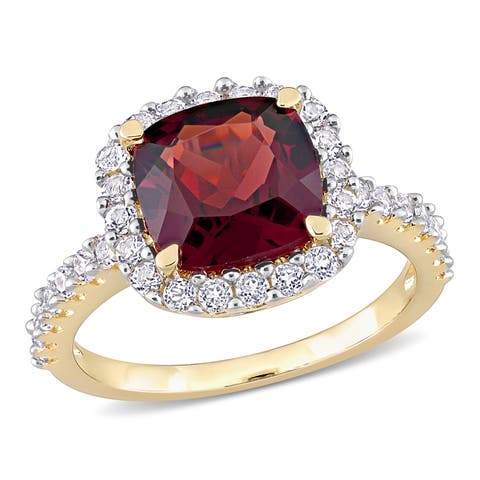 Gemstones Cushion Halo Ring