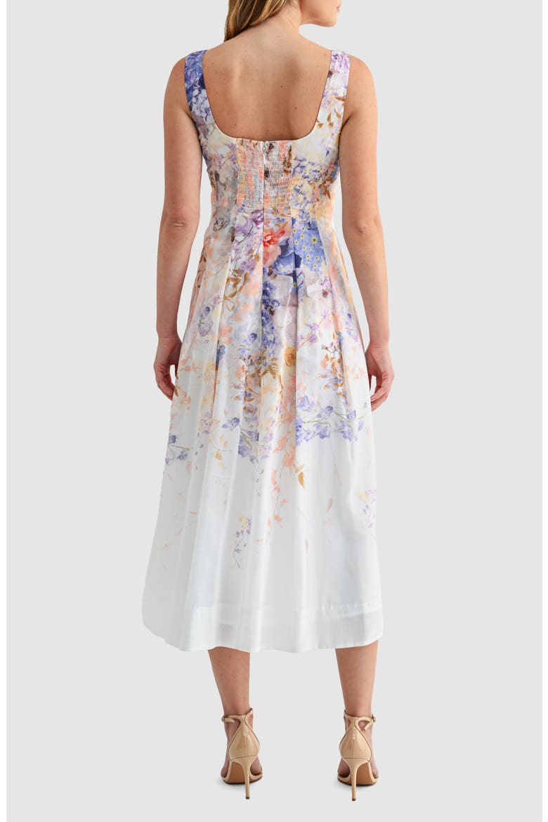 Print Pleated Sleeveless Maxi Dress, Alternate, color, WHITE FLORAL