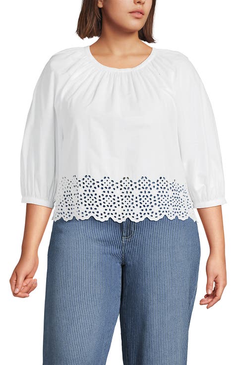 Gathered Eyelet Top