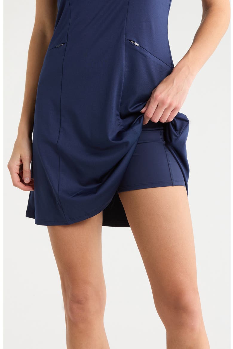 Sleeveless Flounce Mesh Detail Golf Dress, Alternate, color, PEACOAT