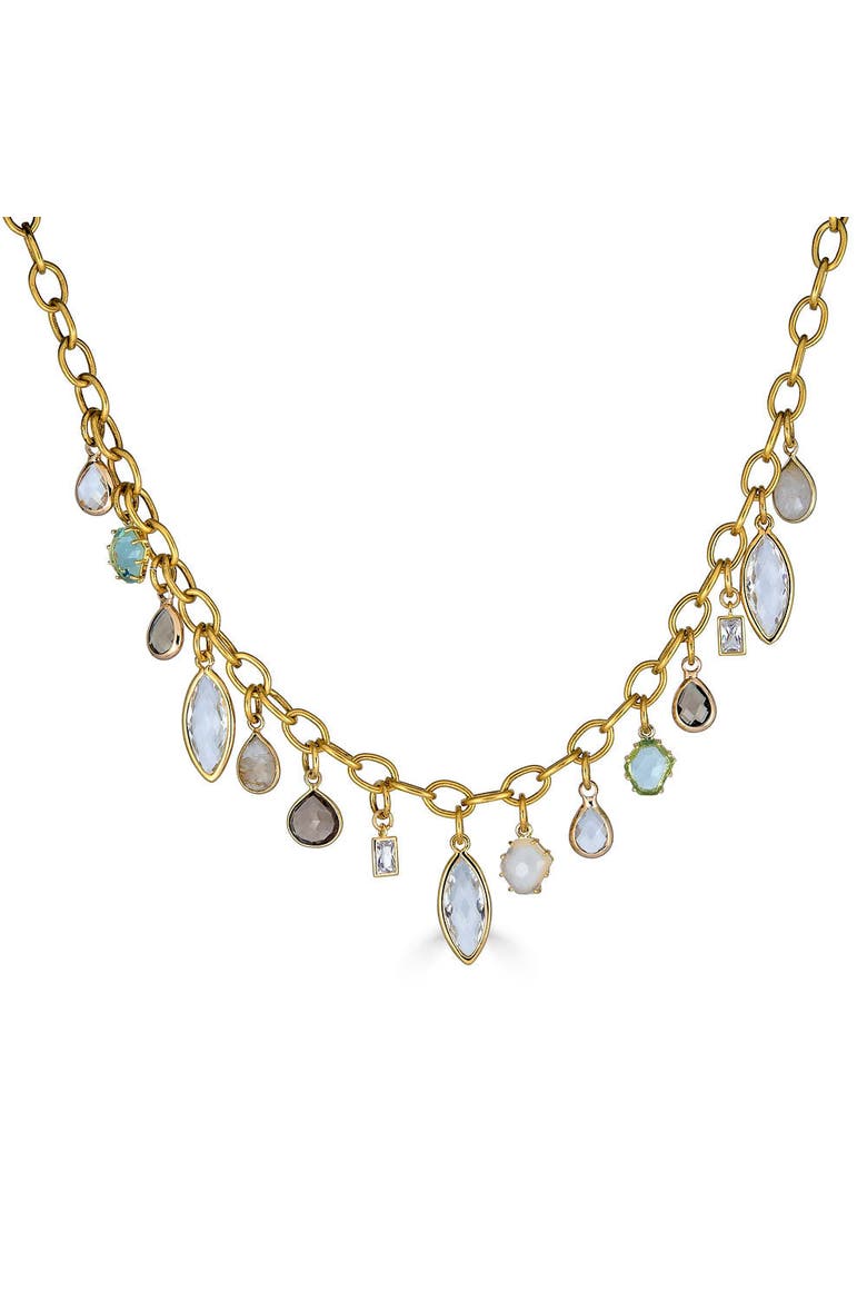Single Strand Gemstone Charm Necklace, Alternate, color, Gold
