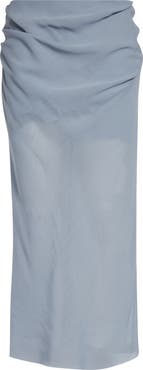 RIER Draped Bias Cut Wool Skirt