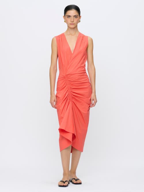 Callas Milano Agnes V-neck Gathered Wrap Sleeveless Dress