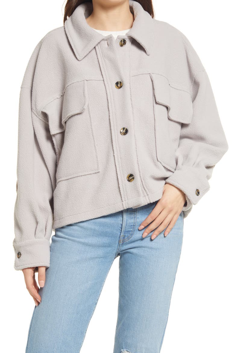 Polar Fleece Oversize Jacket, Alternate, color, LAVENDER