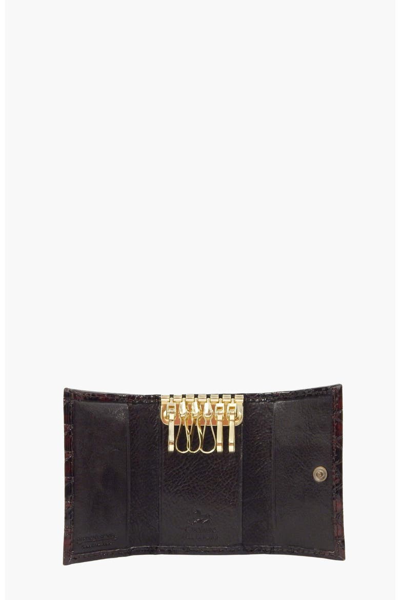 Gallop Patent Leather Key Holder Wallet 257, Alternate, color, Brown