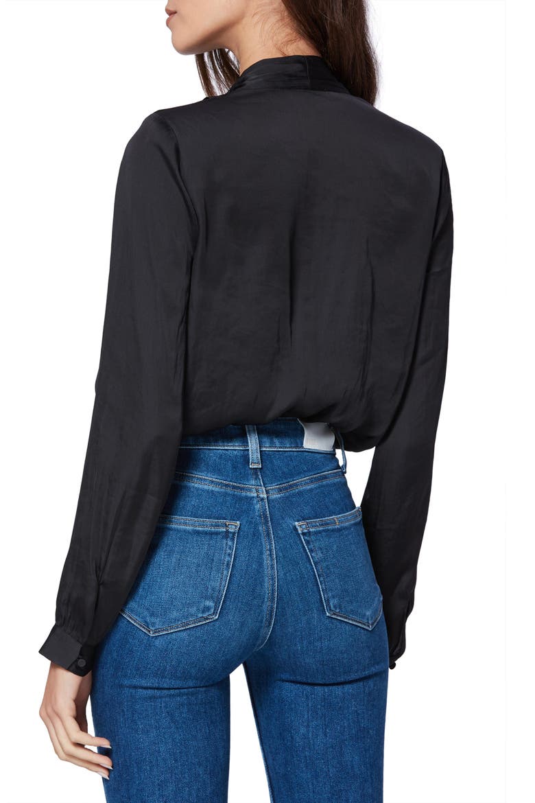 Sevilla Surplice Bodysuit, Alternate, color, BLACK