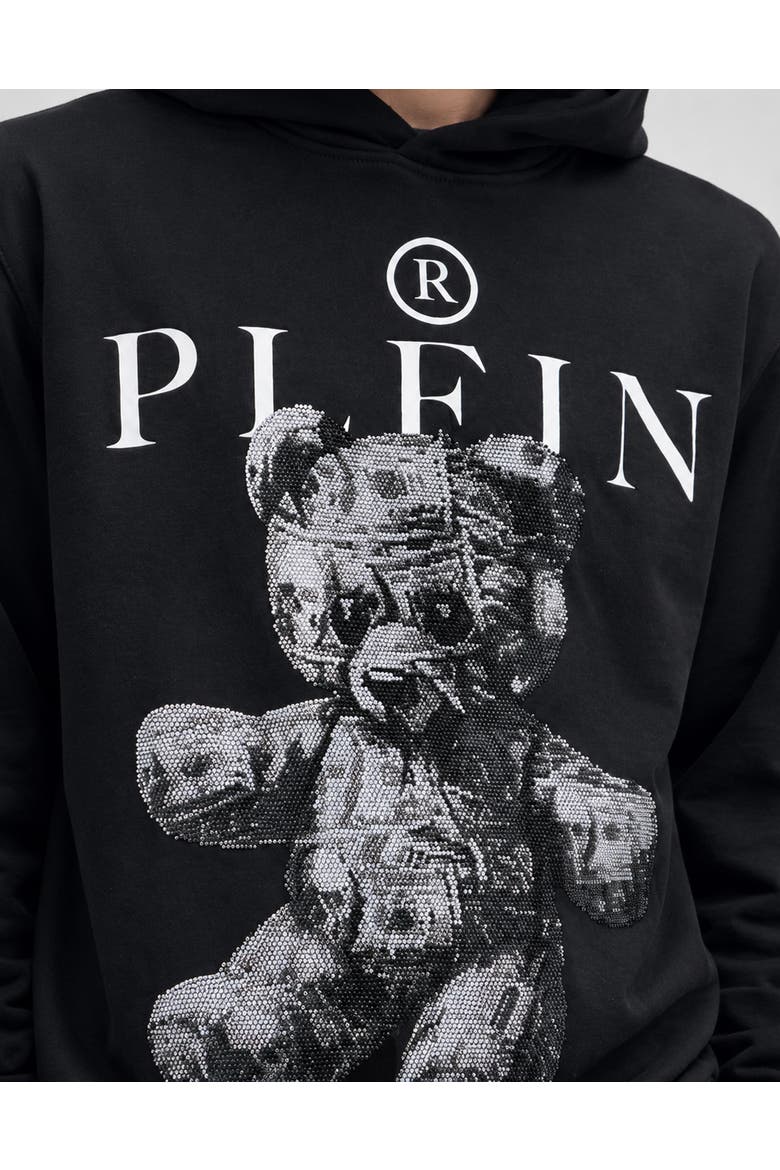 Hoodie Sweatshirt Teddy Men, Alternate, color, black