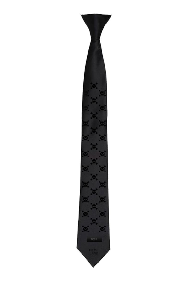 Blvck x Memeland Tie, Alternate, color, Black