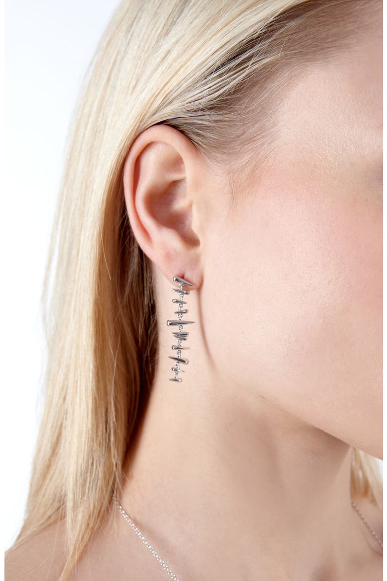 Shard Drop Earrings, Alternate, color, Sterling Silver