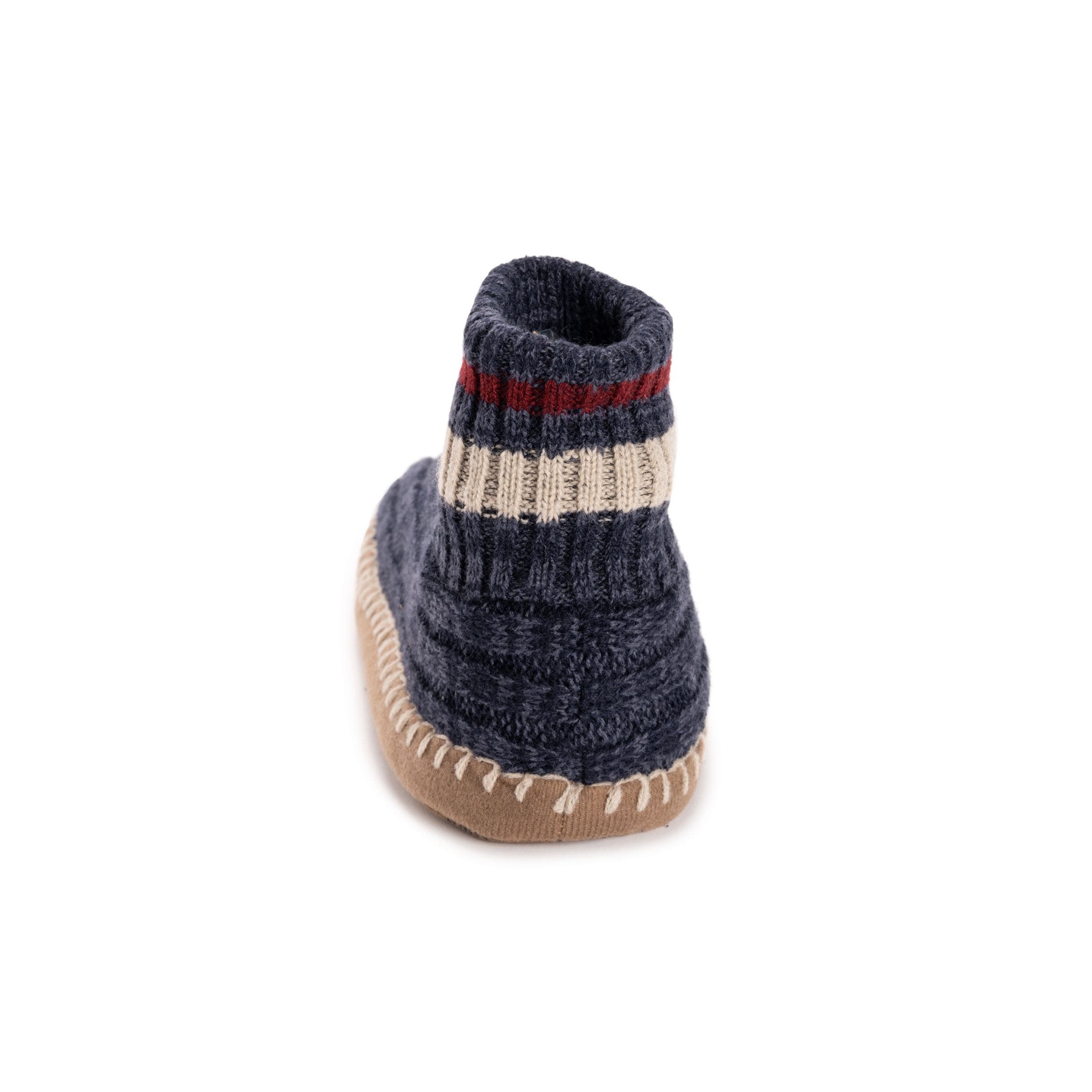 MUK LUKS Cuff Bootie Slipper, Alternate, color, Navy Marl