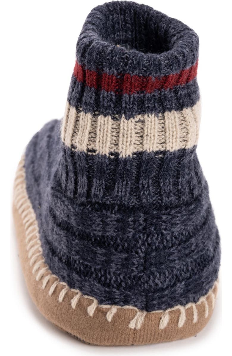 MUK LUKS Cuff Bootie Slipper, Alternate, color, Navy Marl