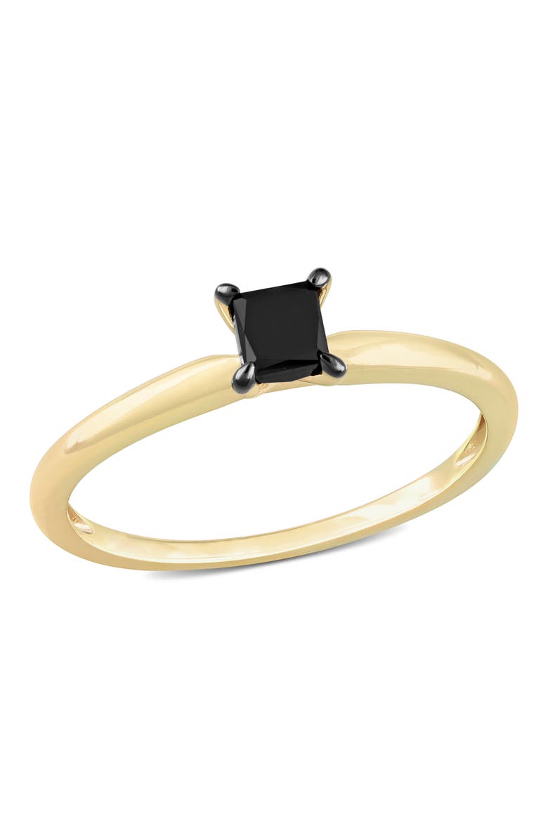 Julianna B. Black Diamond Solitaire Engagement Ring 10k, Main, color, 10K Yellow Gold