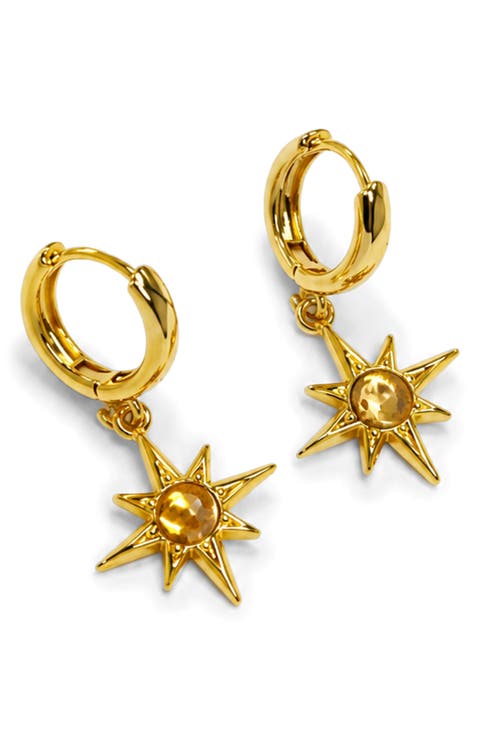 Solar Charm Hoop Earrings