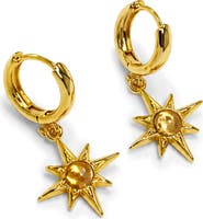 LA MENO Solar Charm Hoop Earrings