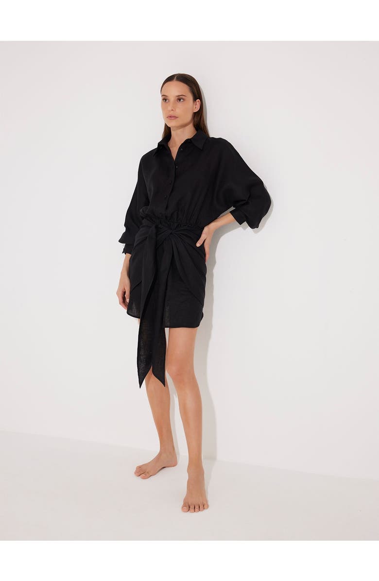 Moeva Guadalupe Dress Cover Up Resortwear, Alternate, color, Black