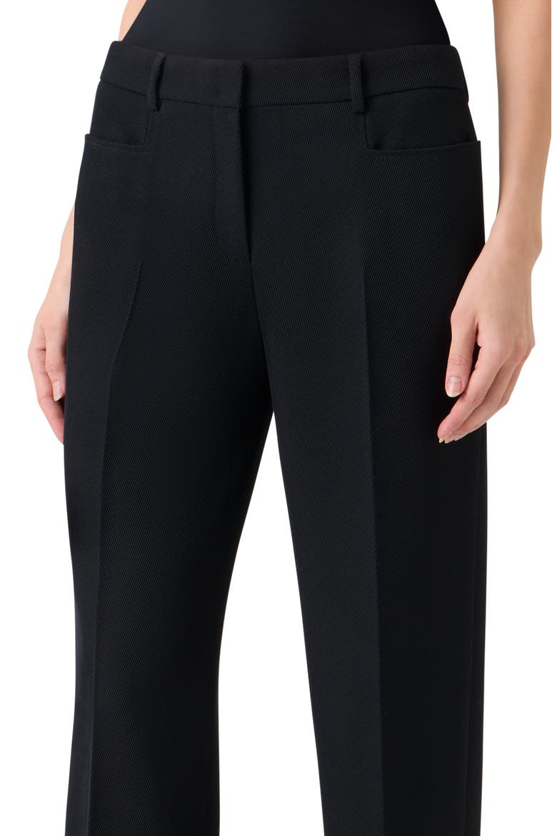 Mikka Virgin Wool Tricotine Pants, Alternate, color, BLACK