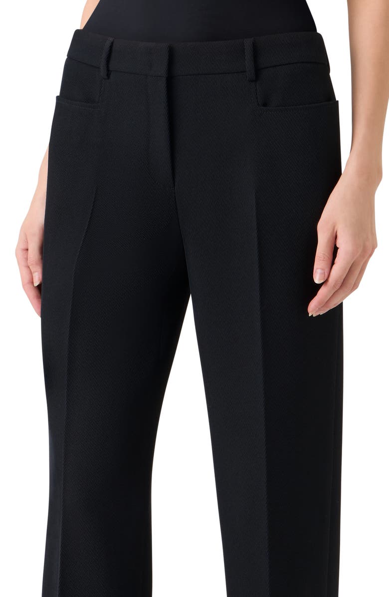 Akris punto Mikka Virgin Wool Tricotine Pants, Alternate, color, Black