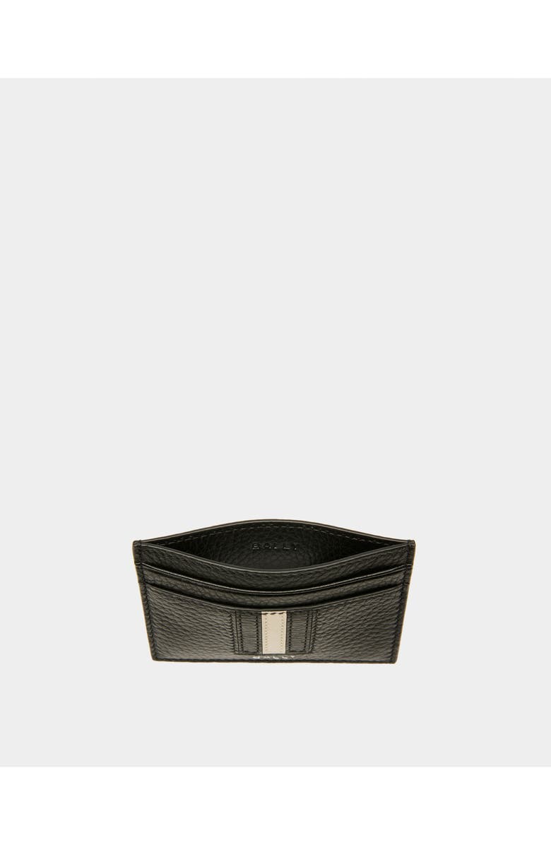 Bally Ribbon Card Holder In Leather, Alternate, color, Black