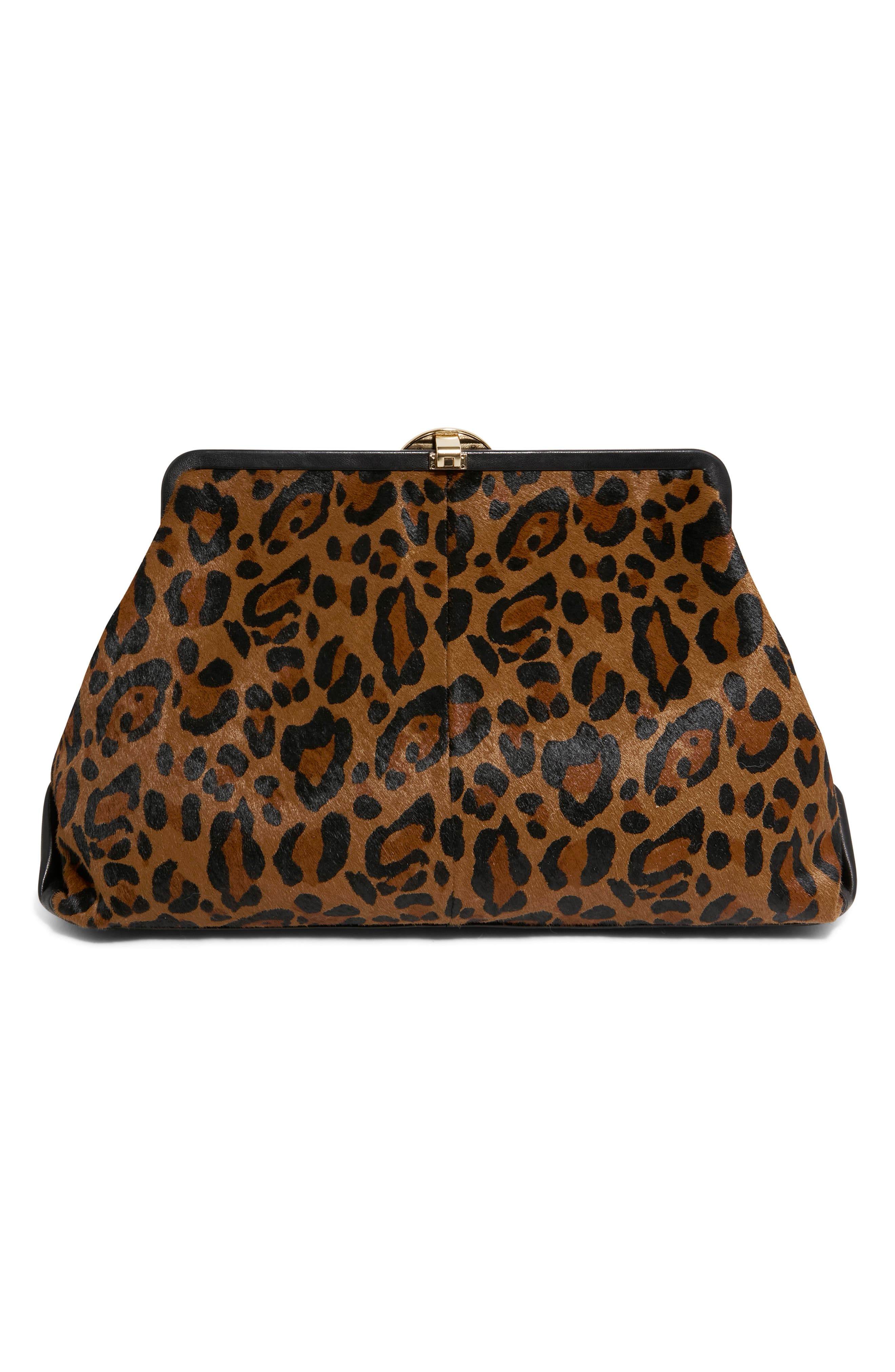 Extra Large Full Circle Frame Clutch, Alternate, color, WILDCAT HAIRCALF
