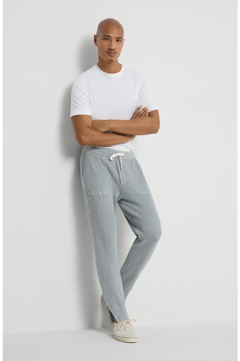 Cotton knit trousers, Alternate, color, Grey