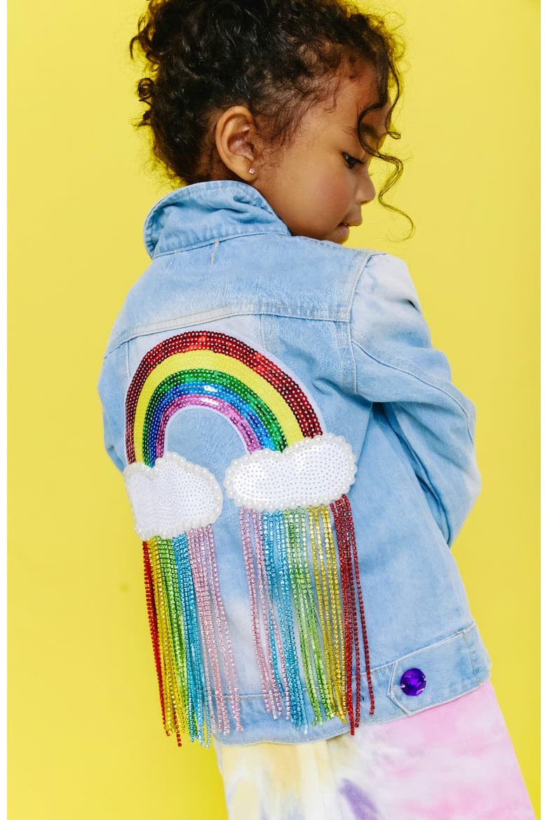 Crystal Rain Denim Jacket, Main, color, Light Blue