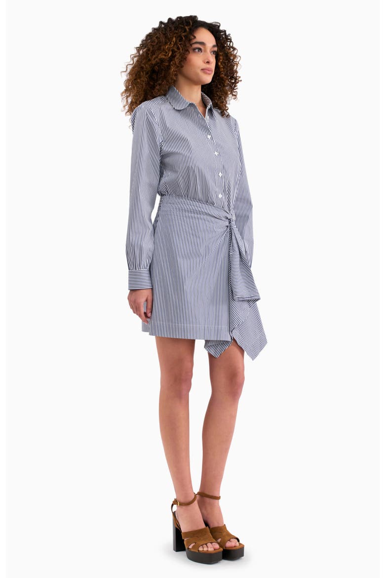 Joselene Poplin Dress, Alternate, color, Navy Stripe