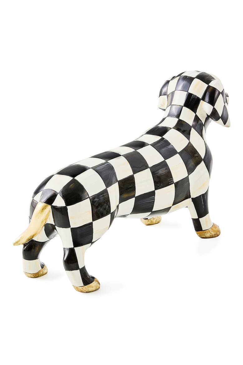 Courtly Check Hand Painted Dachshund Figurine, Alternate, color, COURTLY
