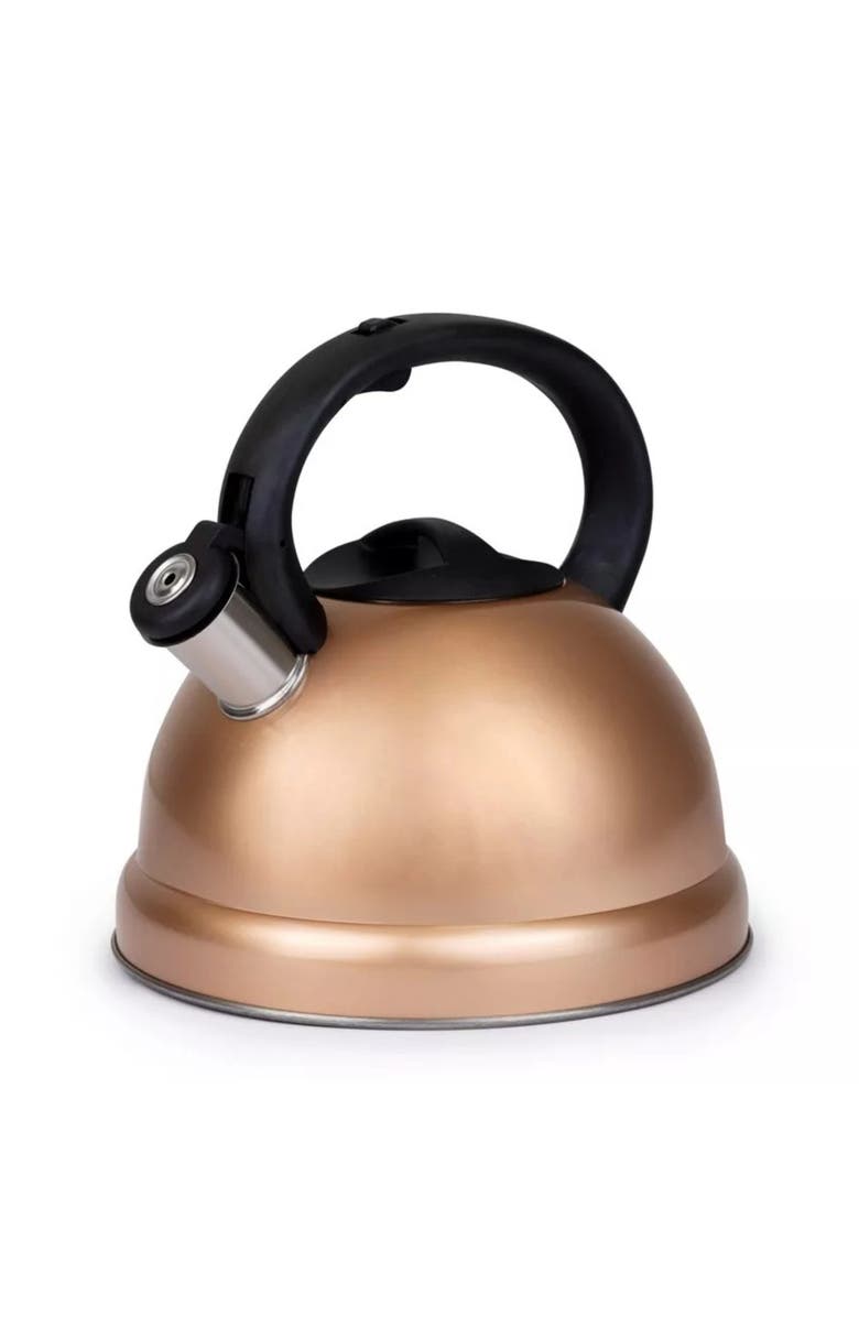 Luminuxe 3 Qt Heavy Duty Stainless Steel Whistling Tea Kettle, Stay Cool Handle & Knob, Main, color, Copper