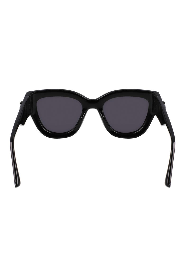 52mm Cat Eye Sunglasses, Alternate, color, BLACK