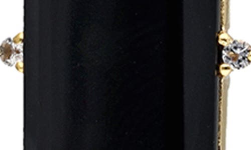 Ys Gems Semiprecious Stone Drop Earrings In Black