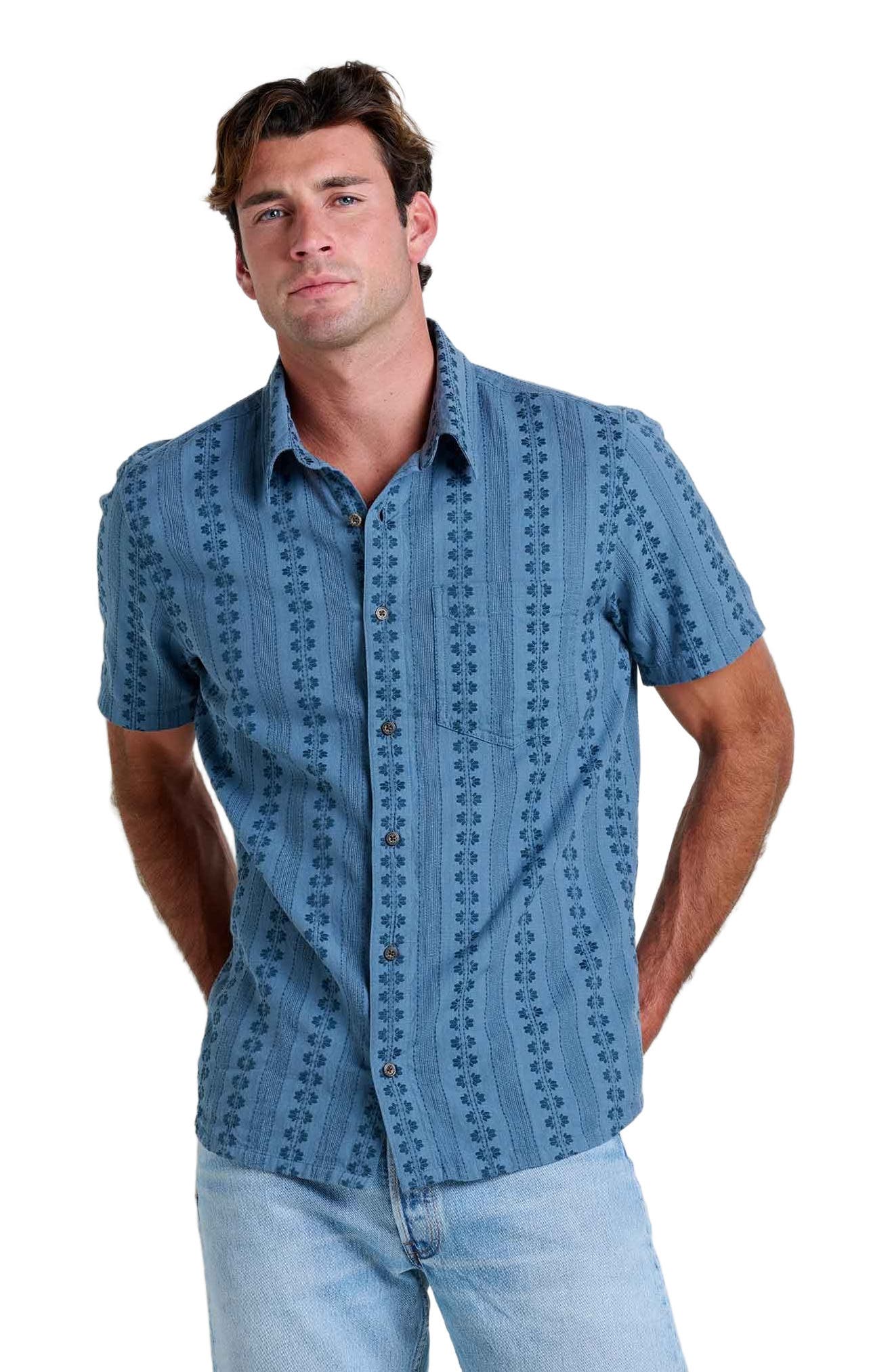 Toad & Co Treescape Short Sleeve Shirt in North Shore 