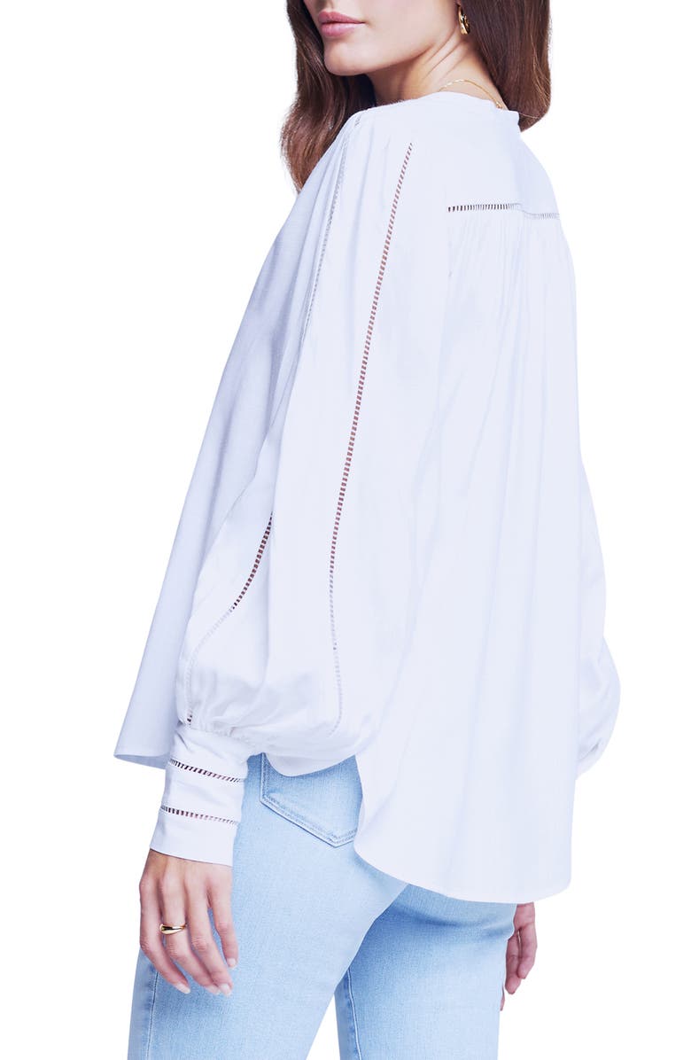 L'AGENCE Kiera Ladder Trim Blouse, Alternate, color, 