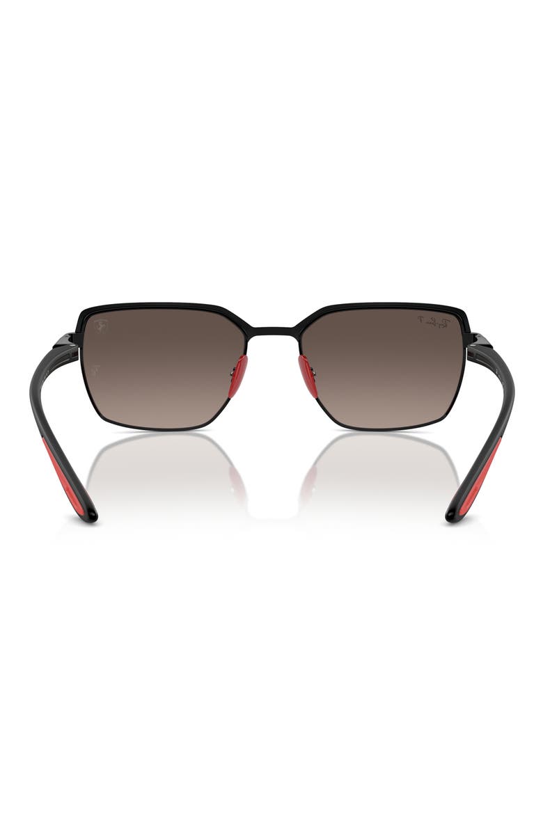 58mm Gradient Polarized Square Sunglasses, Alternate, color, BLACK/ GREY GRADIENT