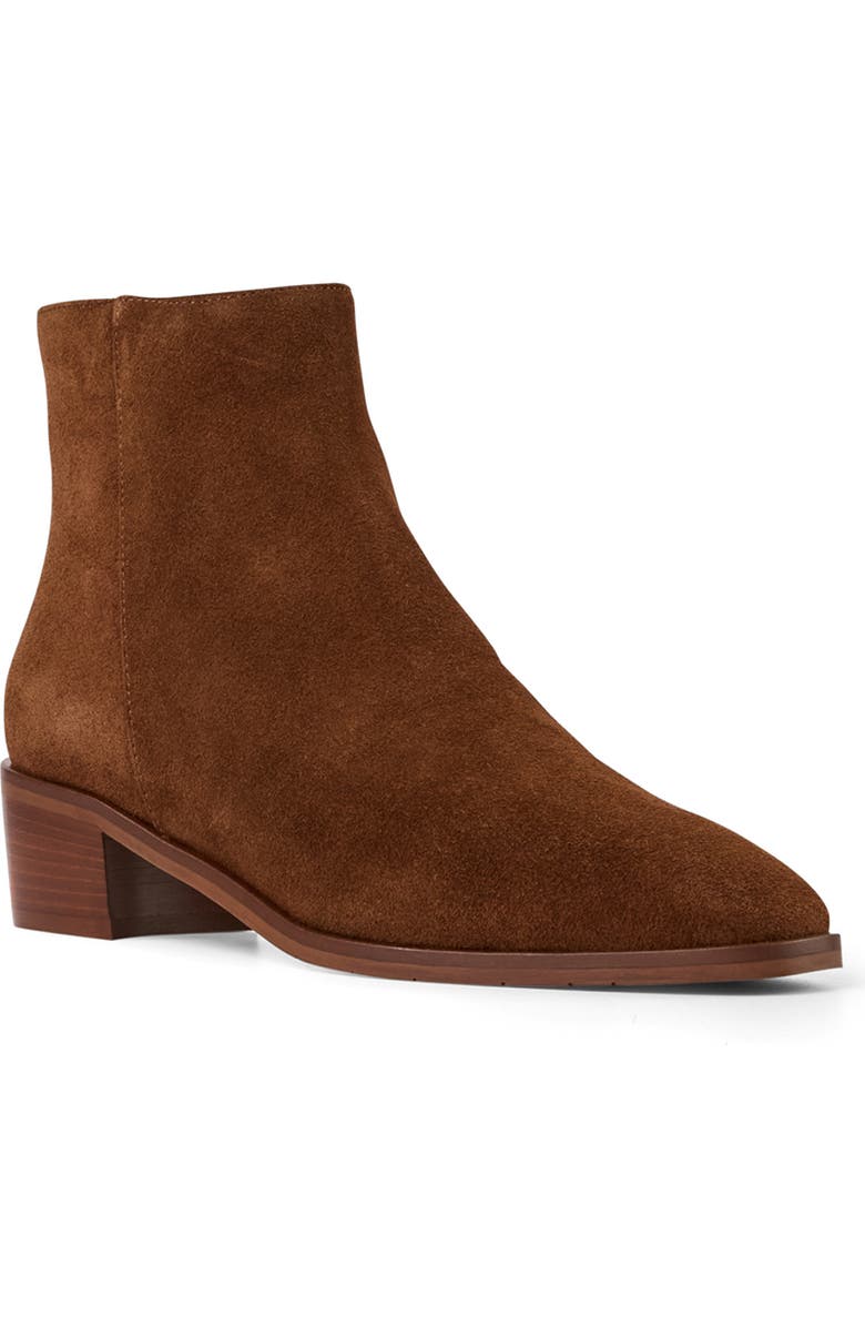 Aquatalia Reeta Luxe Weatherproof Suede Bootie, Main, color, Brandy Suede