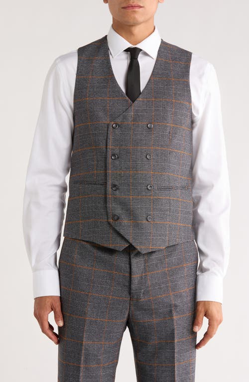 Zegarie Slim Fit 3-piece Check Suit In Gray