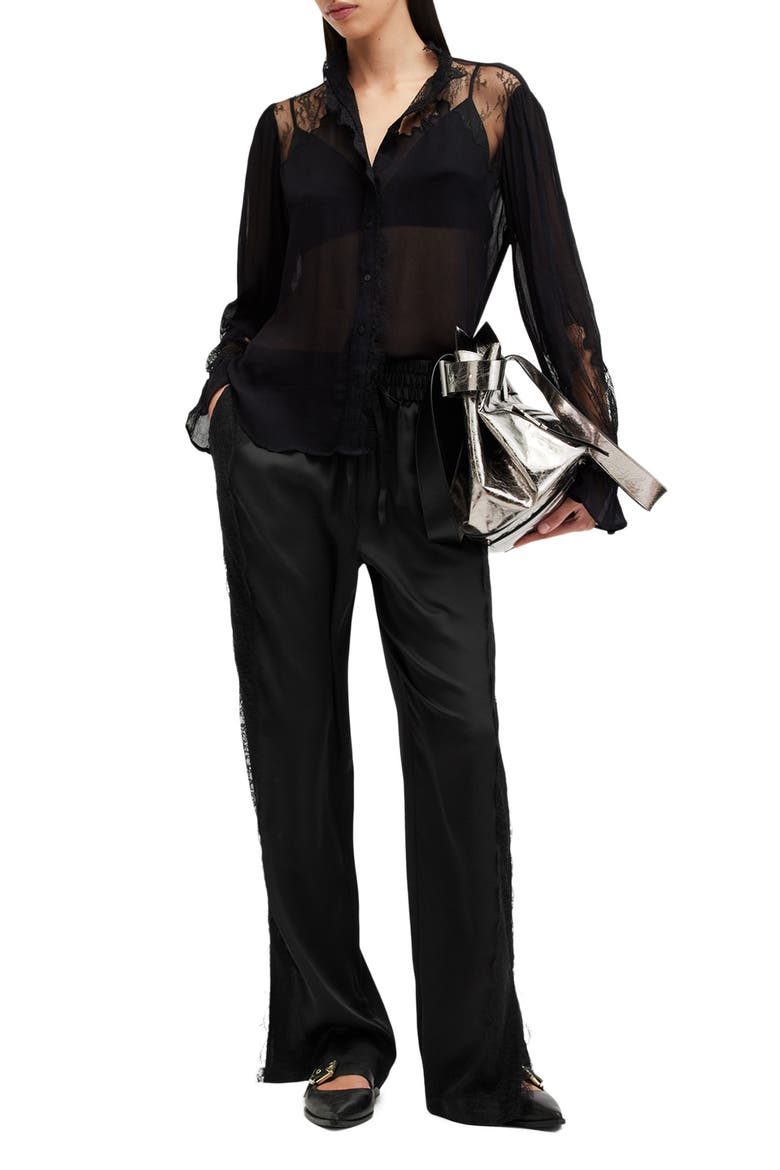 Tyler Lace Trousers, Alternate, color, BLACK