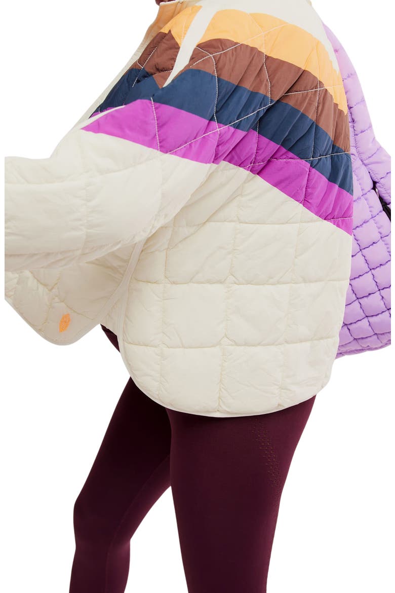 x Hatch Chevron Maternity Puffer Jacket, Alternate, color, IVORY CHEVRON COMBO
