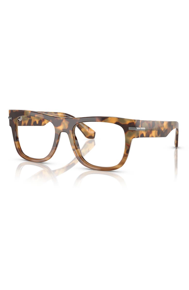 Dolce&Gabbana 54mm Square Optical Glasses, Alternate, color, Blonde Havana