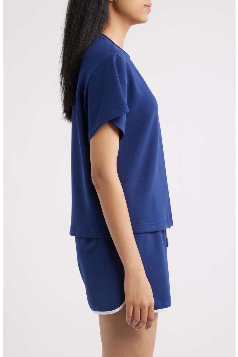 Rib Trim Crop T-Shirt, Alternate, color, MEDIEVAL BLUE